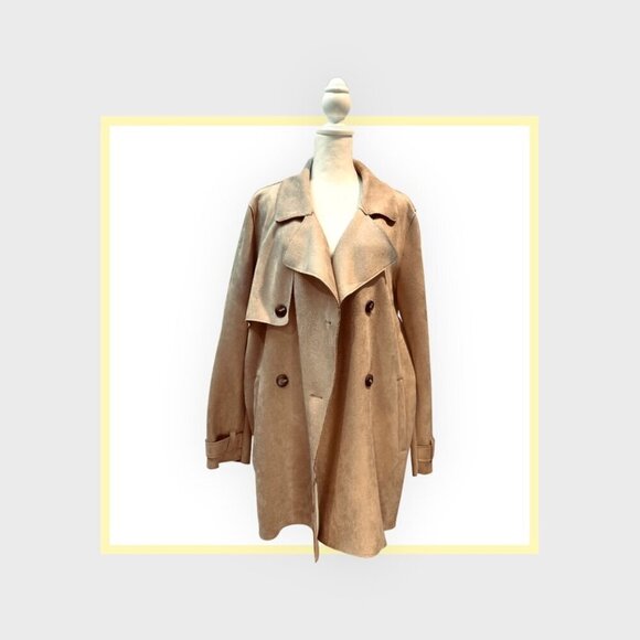 Zara Jackets & Blazers - Zara - Chic Faux Suede Trench Coat – Timeless Elegance & Comfort